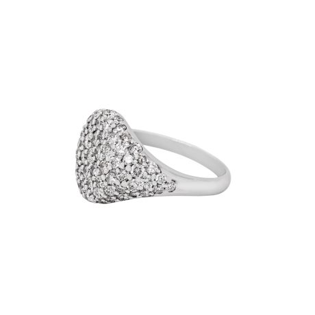Anello chevalier in oro 750, con diamanti carati 1.95