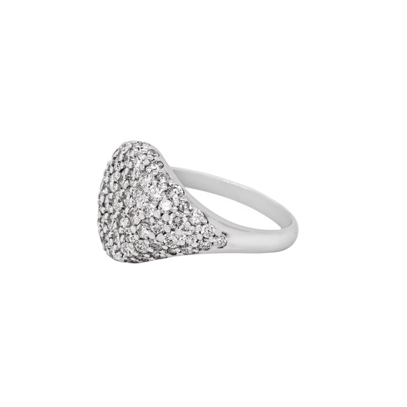 Anello chevalier in oro 750, con diamanti carati 1.95