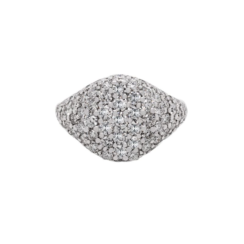 Anello chevalier in oro 750, con diamanti carati 1.95