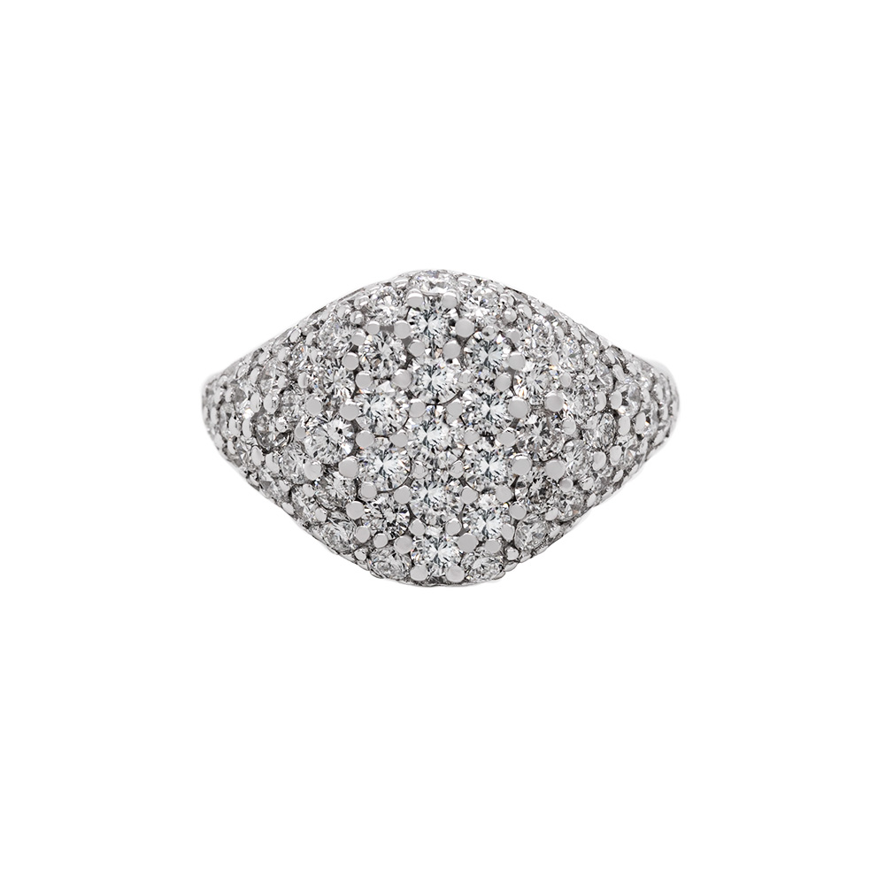 Anello chevalier in oro 750, con diamanti carati 1.95