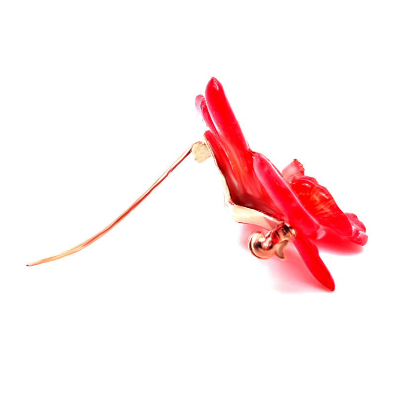 Spilla Orchidea vera in Argento 925 con Zirconi <br><h6>MOD. 21</h6> - immagine 3