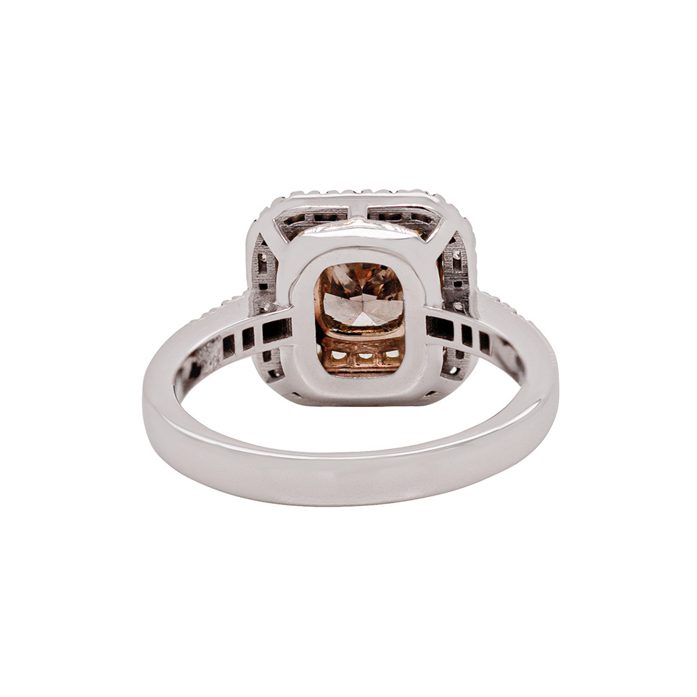 Anello in oro con diamanti, zaffiri gialli e brillante centrale <br><h6>ANF-441</h6> - immagine 3