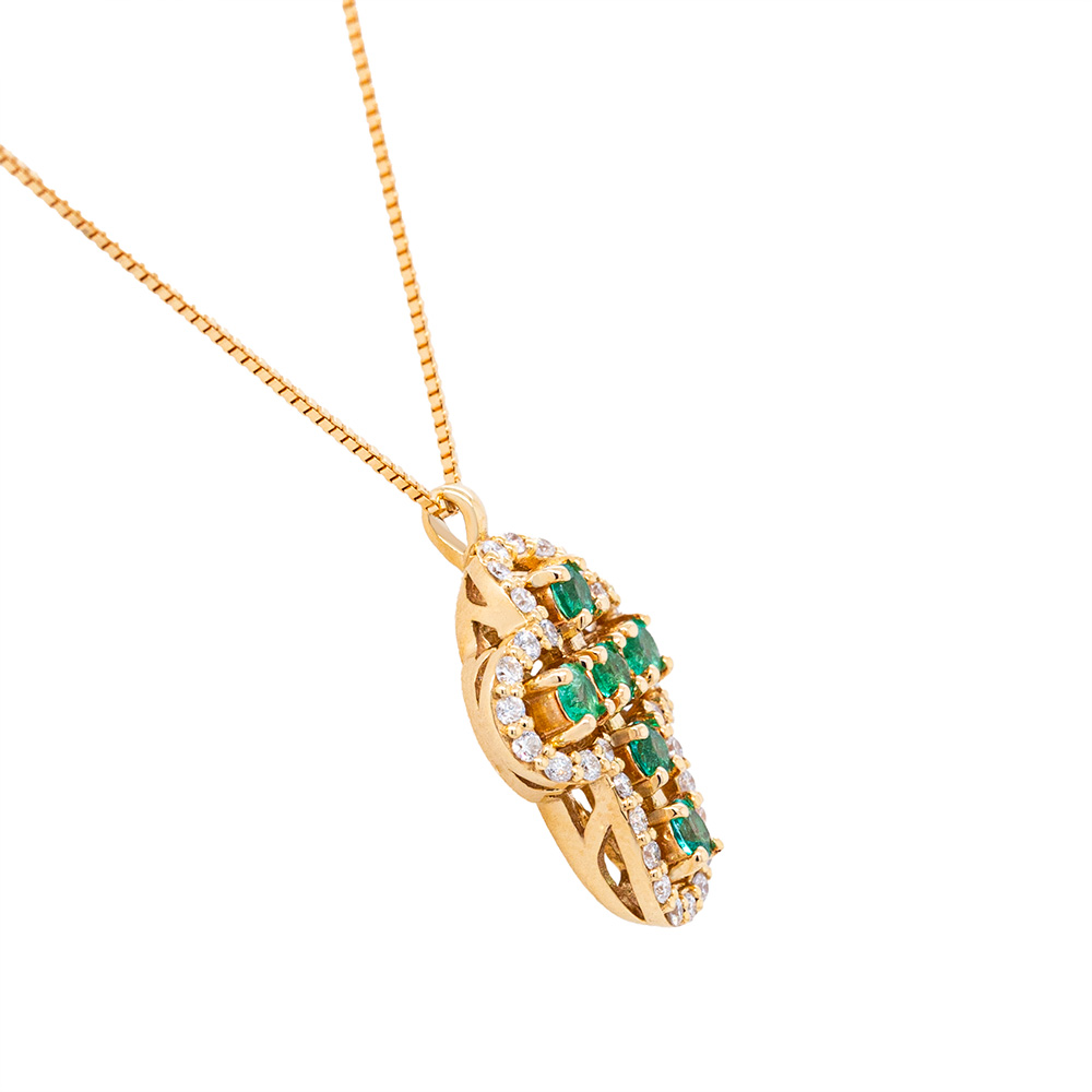 Croce in Oro con Diamanti e Zaffiri <br><h6>CRO-306 G-1</h6> - immagine 2