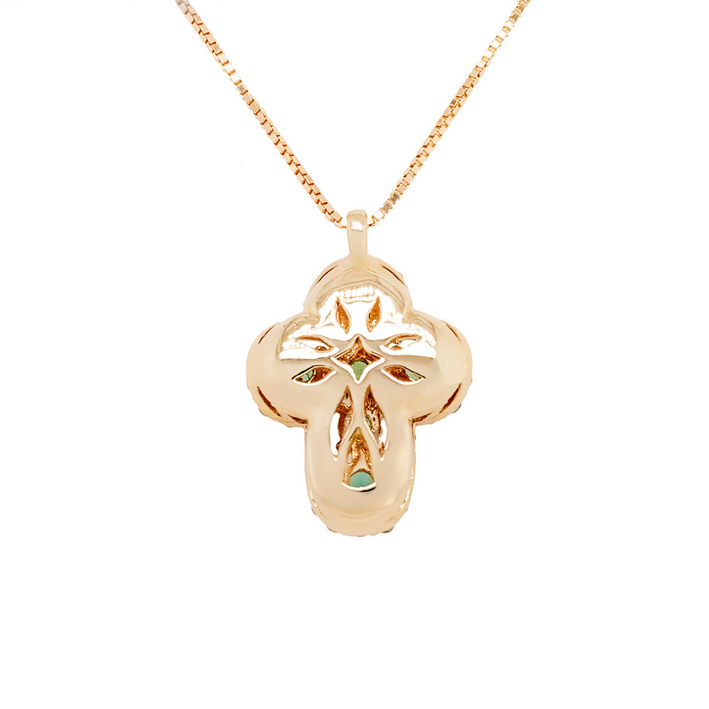 Croce in Oro con Diamanti e Zaffiri <br><h6>CRO-306 G-1</h6> - immagine 3