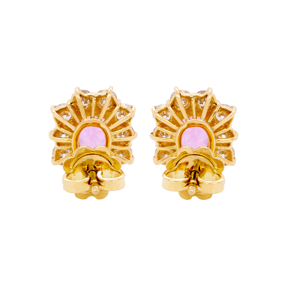 Orecchini in oro con diamanti e zaffiri rosa <br><h6>ORFA-239</h6> - immagine 2