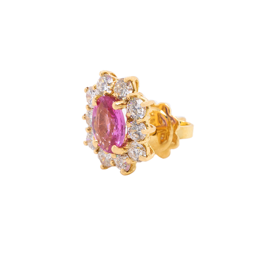 Orecchini in oro con diamanti e zaffiri rosa <br><h6>ORFA-239</h6> - immagine 3