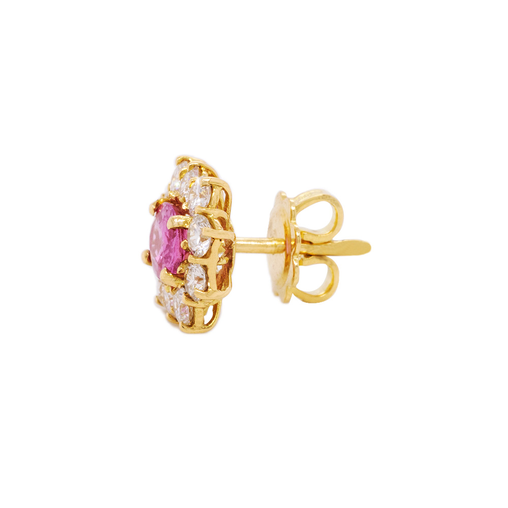 Orecchini in oro con diamanti e zaffiri rosa <br><h6>ORFA-239</h6> - immagine 4