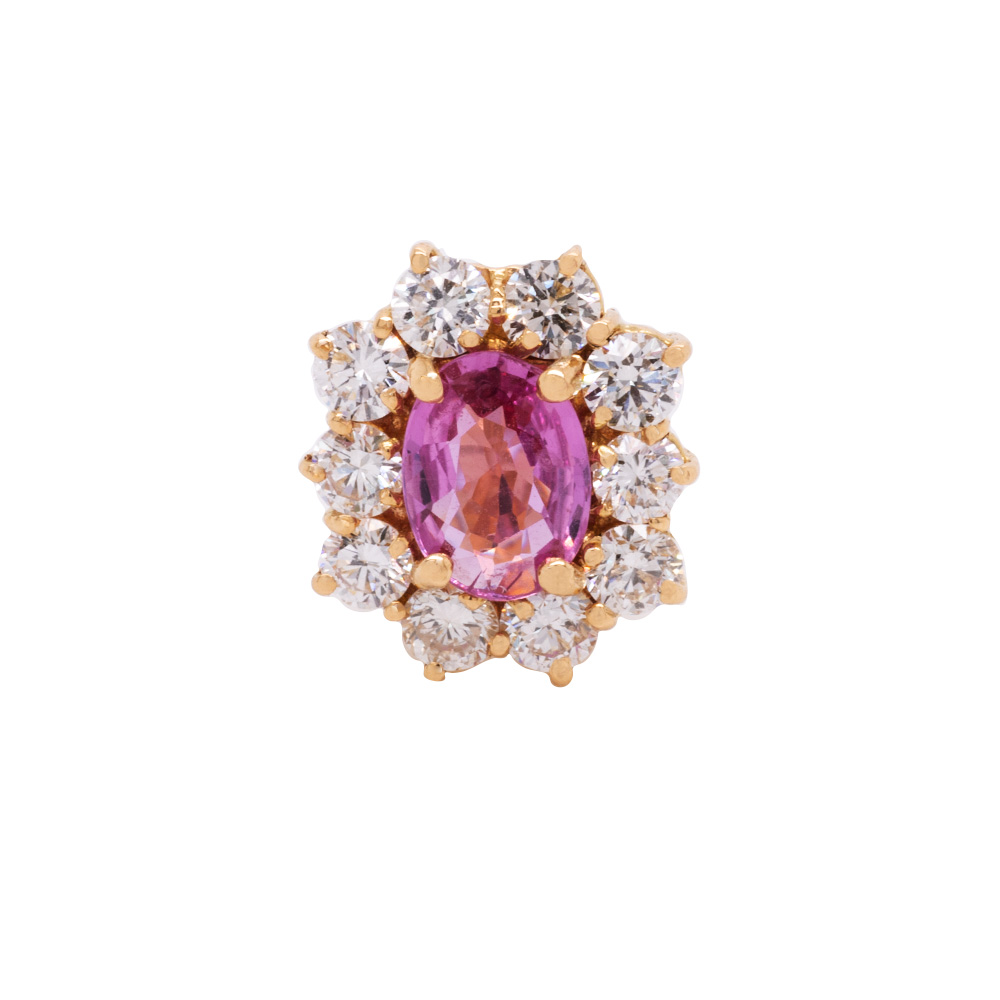 Orecchini in oro con diamanti e zaffiri rosa <br><h6>ORFA-239</h6> - immagine 5