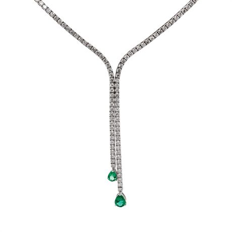 Collier con diamanti carati 3,85 smeraldi carati 1,08 COLLIER-010