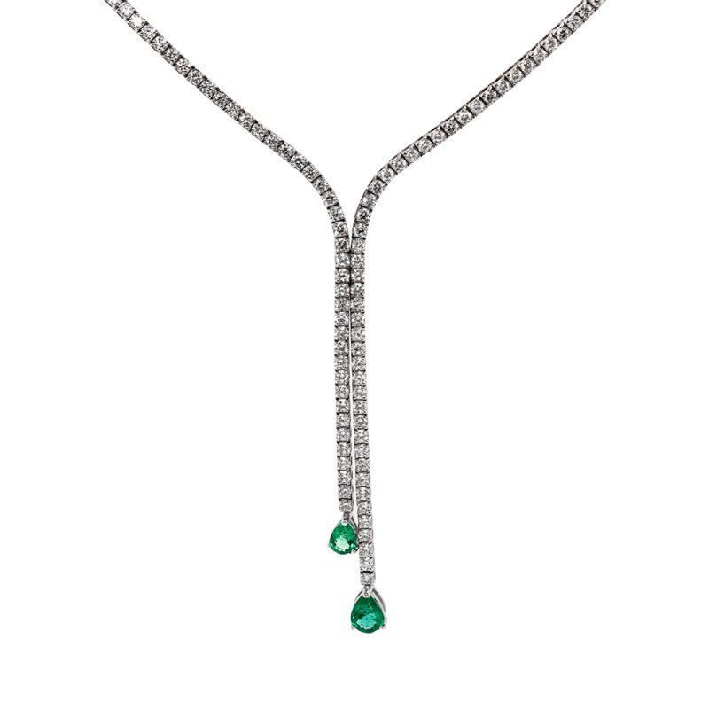 Collier con diamanti carati 3,85 smeraldi carati 1,08 COLLIER-010