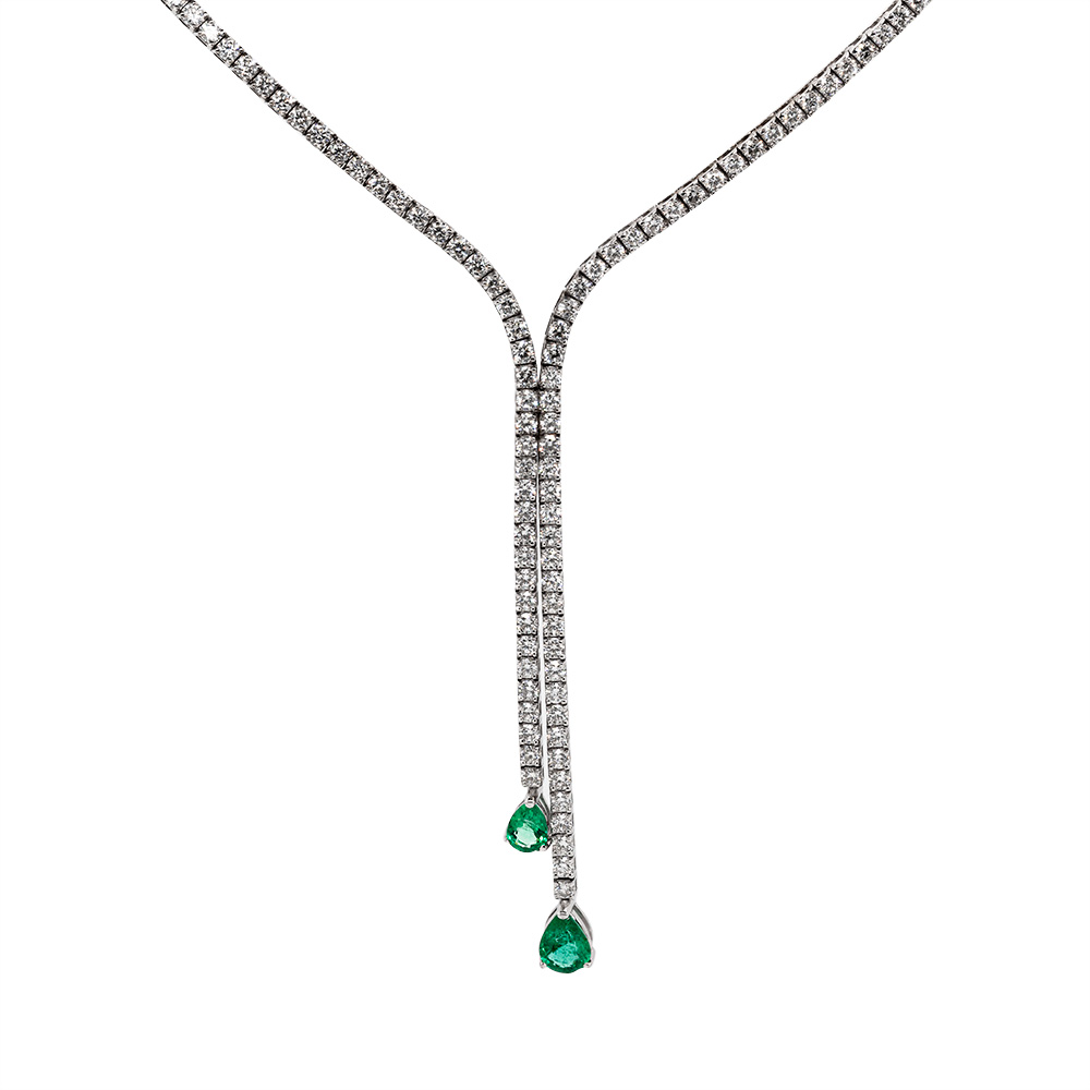 Collier con diamanti carati 3,85 smeraldi carati 1,08 COLLIER-010