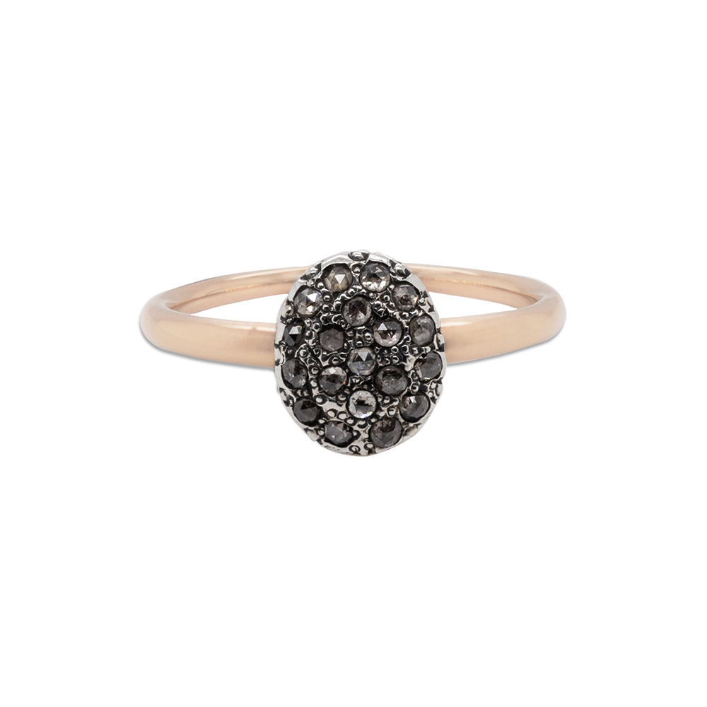 Anello in Oro carati 9 e Argento 925 con rose coronè carati 0,26