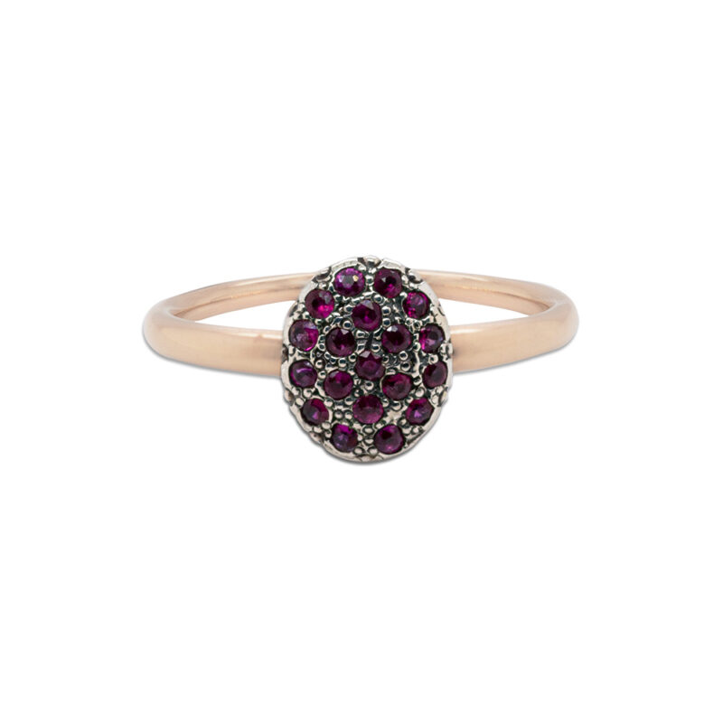 Anello in Oro carati 9 e Argento 925 con rose coronè carati 0,26