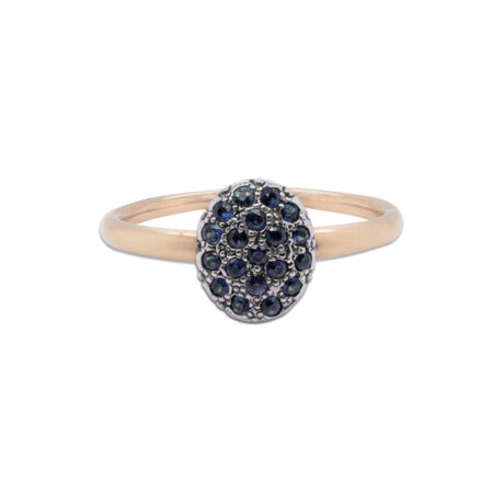 Anello in oro 9 carati e argento 925 con zaffiro carati 0,27
