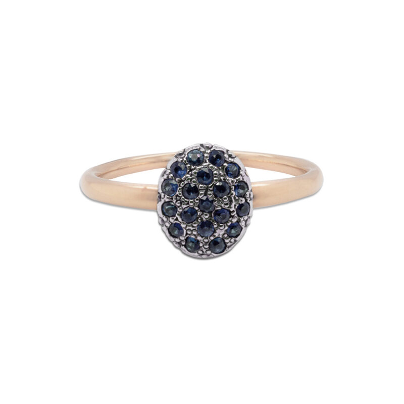 Anello in oro 9 carati e argento 925 con zaffiro carati 0,27
