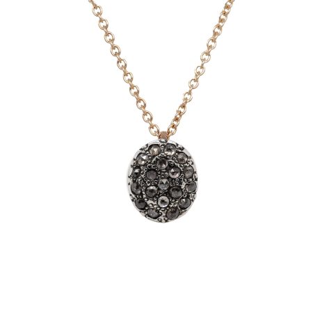 Pendente in oro carati 9 e Argento 925 con rose coronè carati 0,26