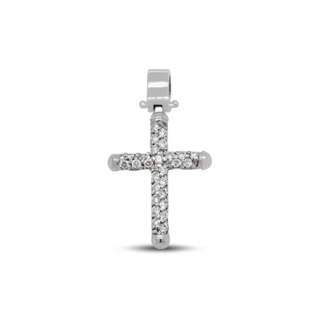 Croce mini in oro e brillanti