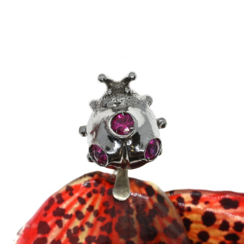 orecchini con petali veri e rubini