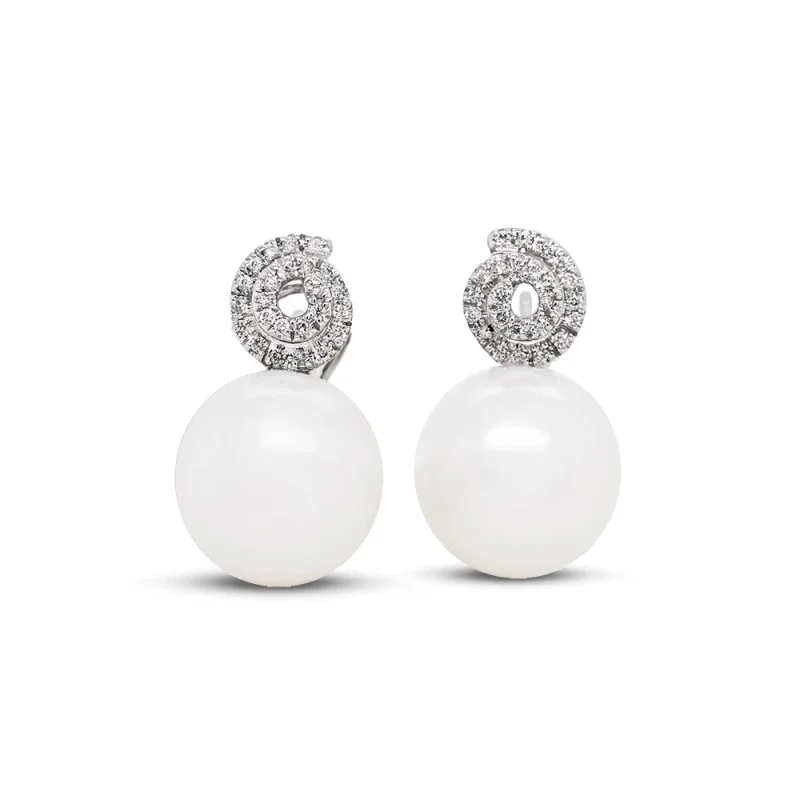 orecchini in oro brillanti e perle