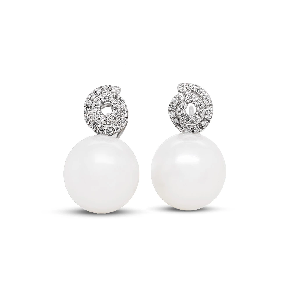 orecchini in oro brillanti e perle