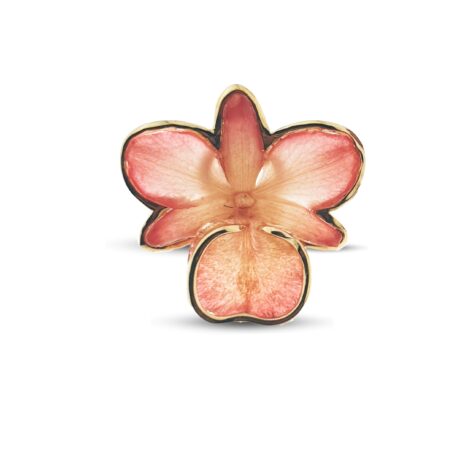 Anello con Orchidea vera in Argento <br><h6>AN.FIORE LISCIO ARG </h6>