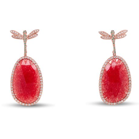 Orecchini in Argento 925 e zirconi con giada