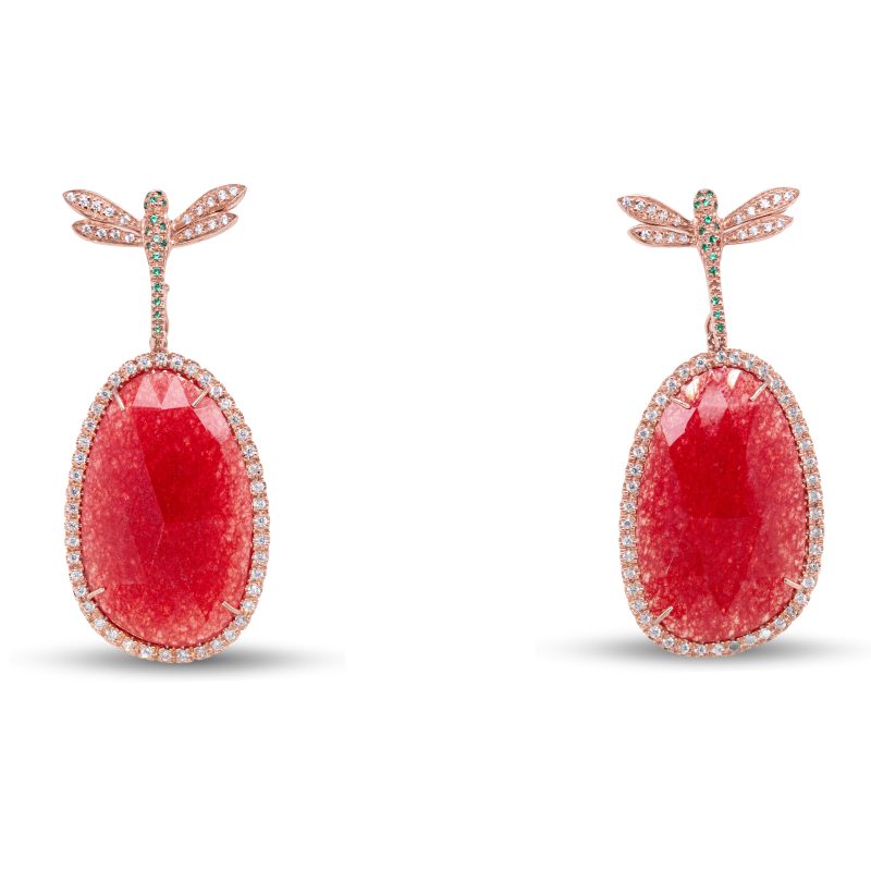 Orecchini in Argento 925 e zirconi con giada