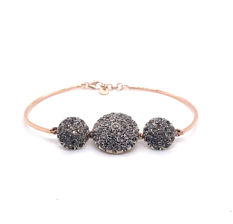 Bracciale in Oro 9 carati, Argento 925 e Brillanti 2,70 carati
