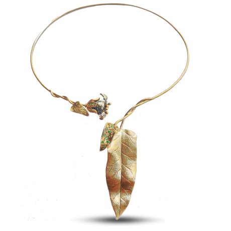 Collana in Oro 9 carati, Argento 925 con Rose coronè 2,50 carati e tzavorite 0,30 carati