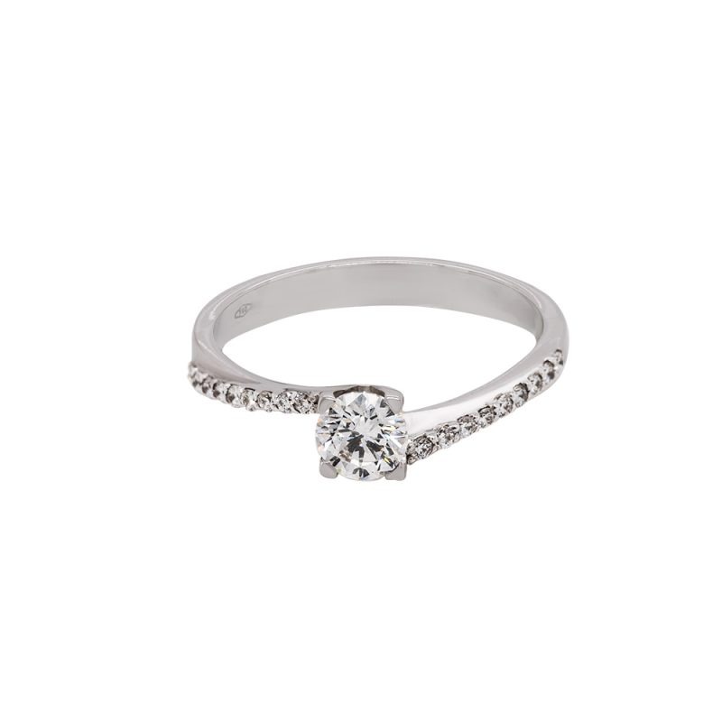 Anello in Oro con Diamante centrale e Brillanti <br><h6>RC-122 </h6>