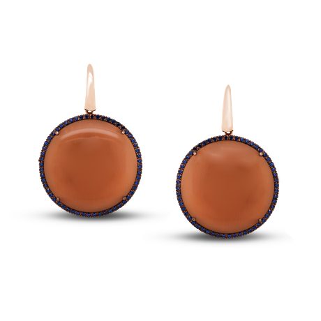 Orecchini in Argento 925 con Pietra Smoky e Zirconi blu incastonati.