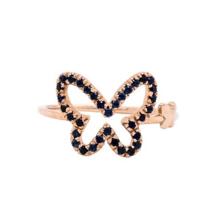anello in oro 9 kt farfalla