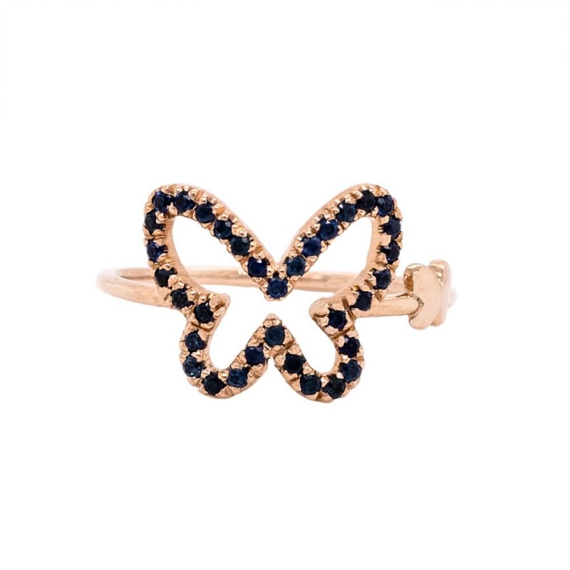 anello in oro 9 kt farfalla