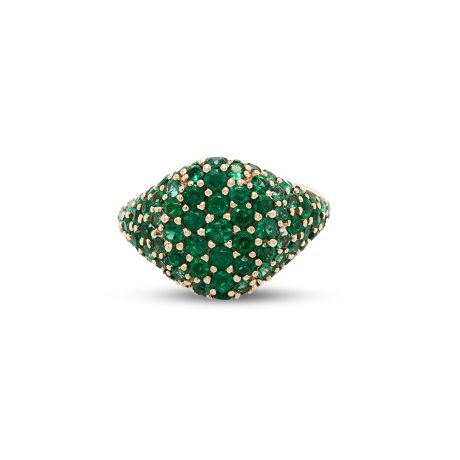 Anello in oro giallo con smeraldi