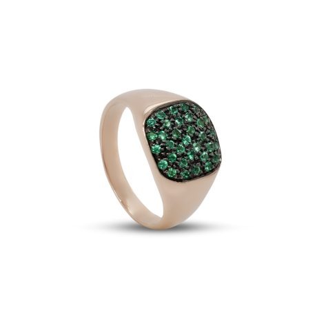anello in oro 18 carati con smeraldi 0,3 carati