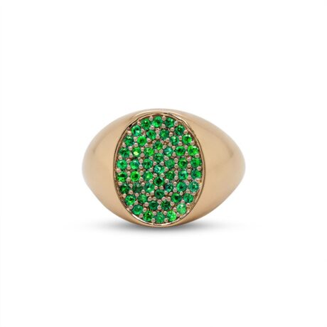 anello in oro e smeraldi