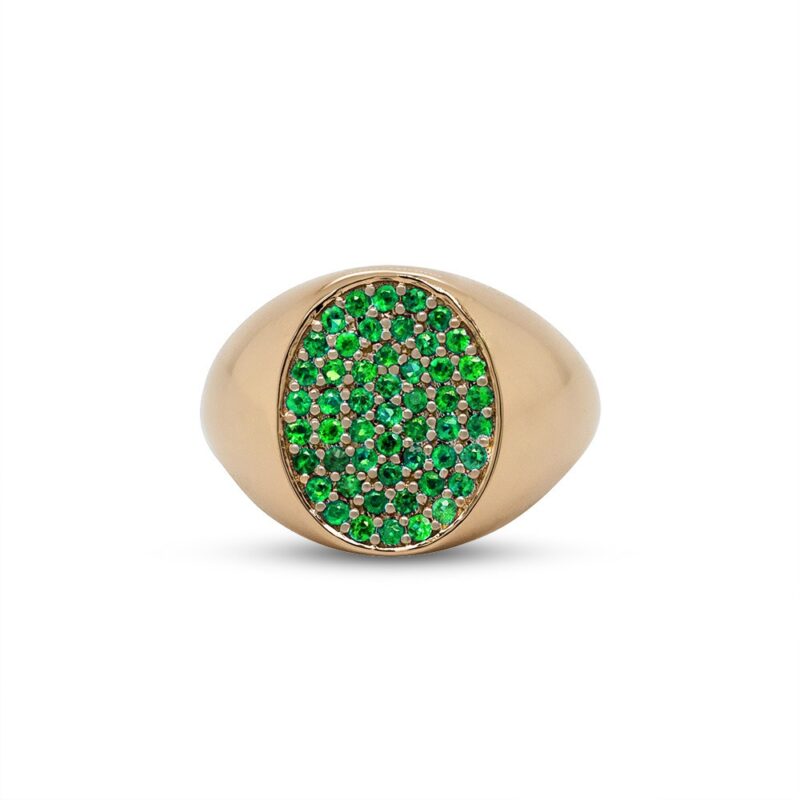 anello in oro e smeraldi