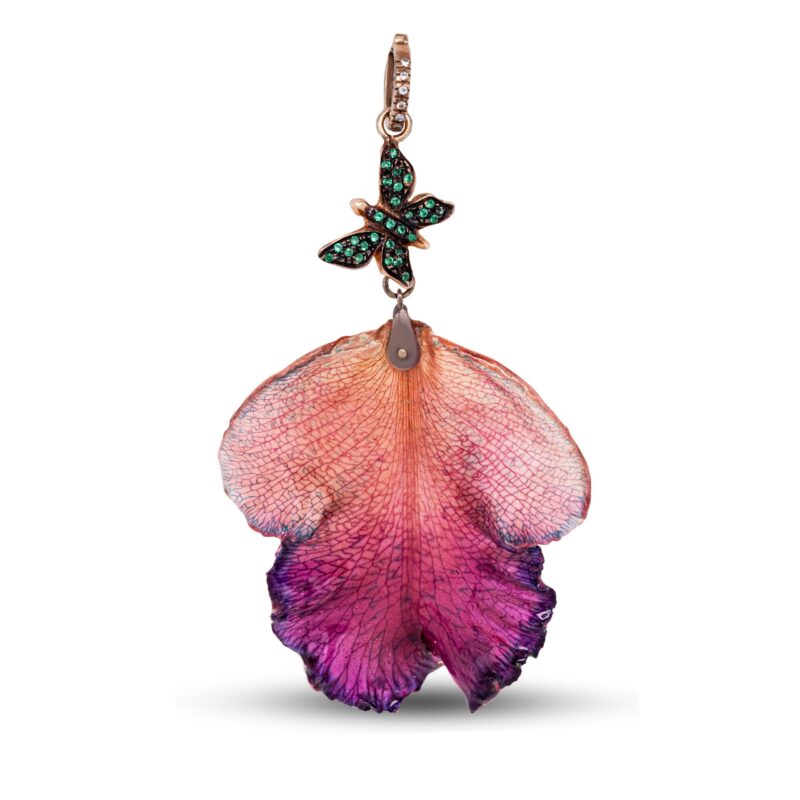 Argento 925, Zirconi e Petalo vero Rosa/Viola