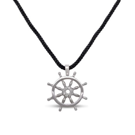 Ciondolo Timone in Oro 18 carati incastonato con Diamanti 0,08 carati, montato con Caucciù