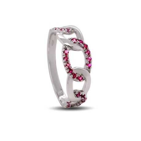 Anello in Oro bianco 18 carati incastonati con Rubini ct 0,30
