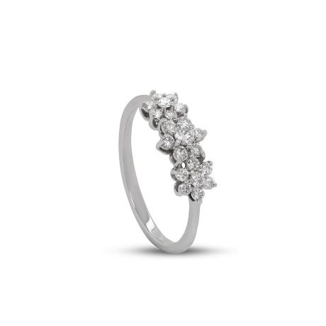 Anello in Oro bianco 18 carati incastonato con Diamanti 0,48 carati