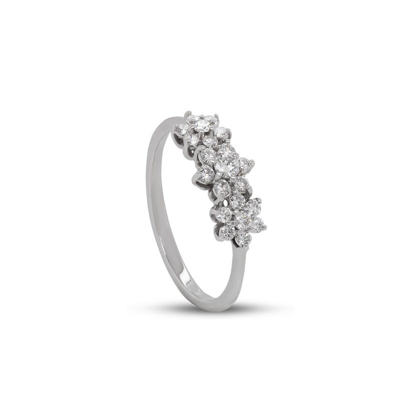 Anello in Oro bianco 18 carati incastonato con Diamanti 0,48 carati