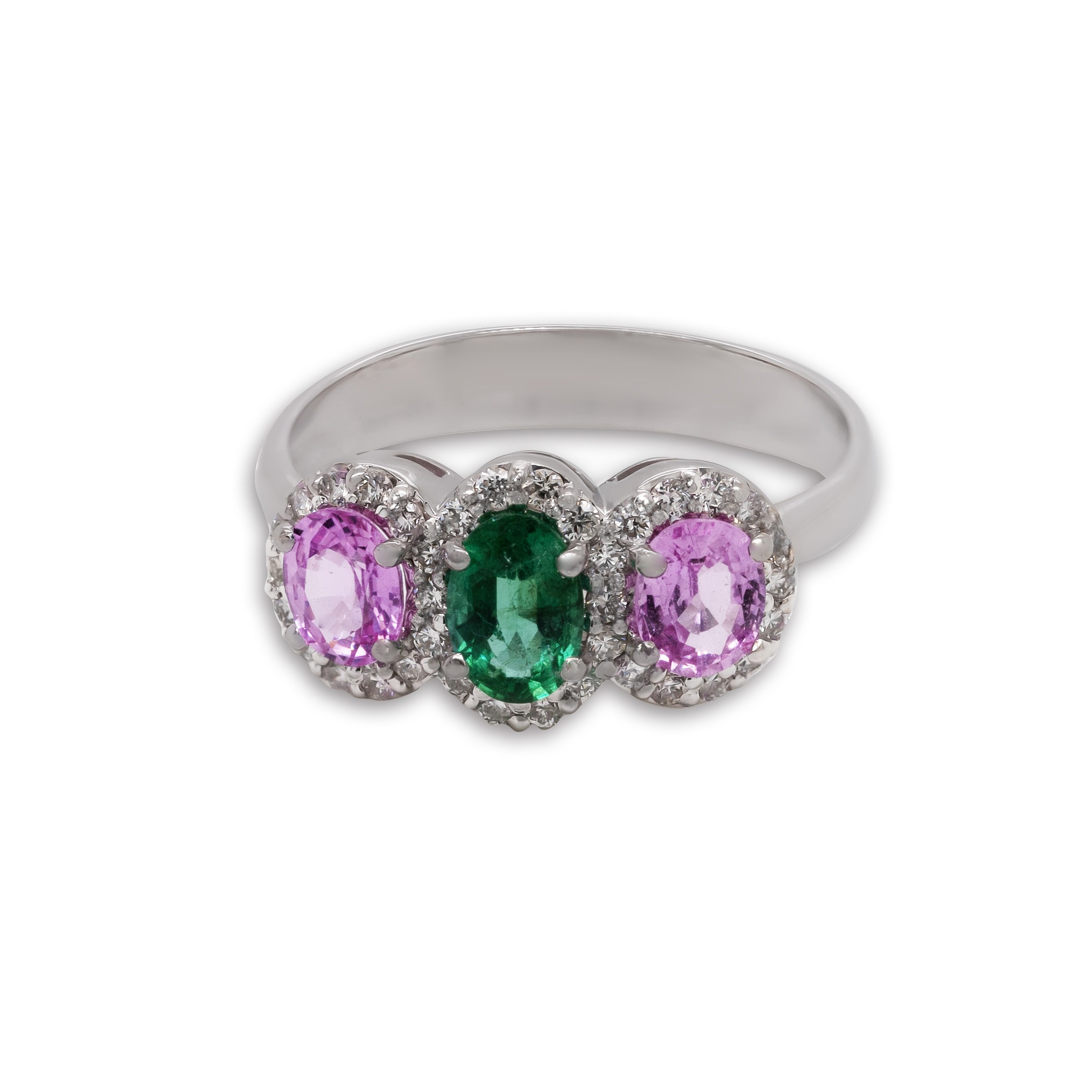 Anello in Oro con Diamanti, Zaffiri e Smeraldi  <br><h6>ANF-501 P</h6>