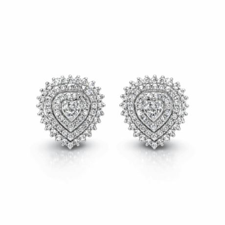 ORDI-259 Orecchini a cuore in oro bianco 18kt con diamanti naturali 1,06 ct