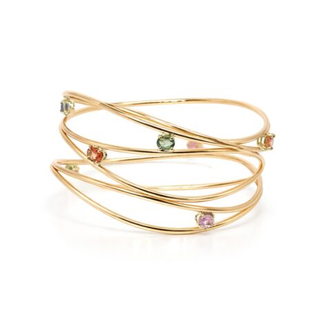 bracciale in oro con zaffiri multicolor