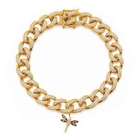 Bracciale in argento con libellula