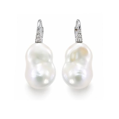 Orecchini in Oro con Brillanti e Perle vere