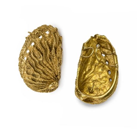 Orecchini con conchiglia in argento giallo 925